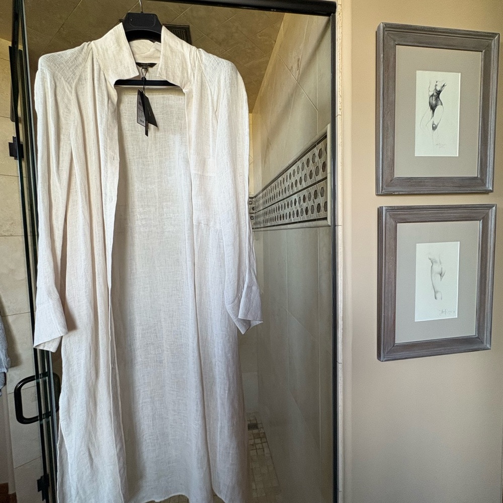 Massimo Dutti Cream Linen Shirt